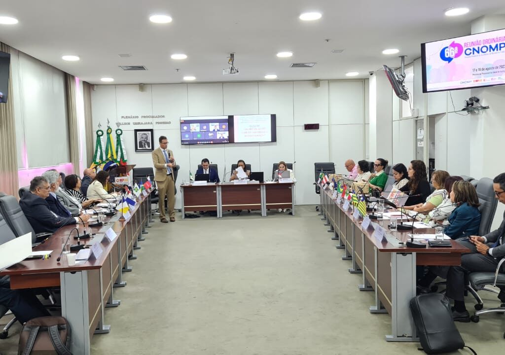 Imagem de várias pessoas, em um plenário, participando de uma reunião.