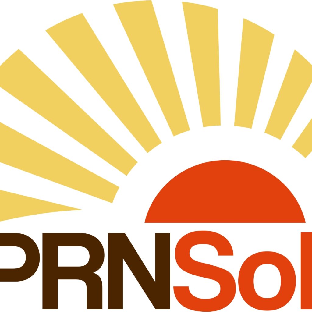 Logo do projeto MPRN Solar, com a imagem de um sol com raios e o nome "MPRN Solar".