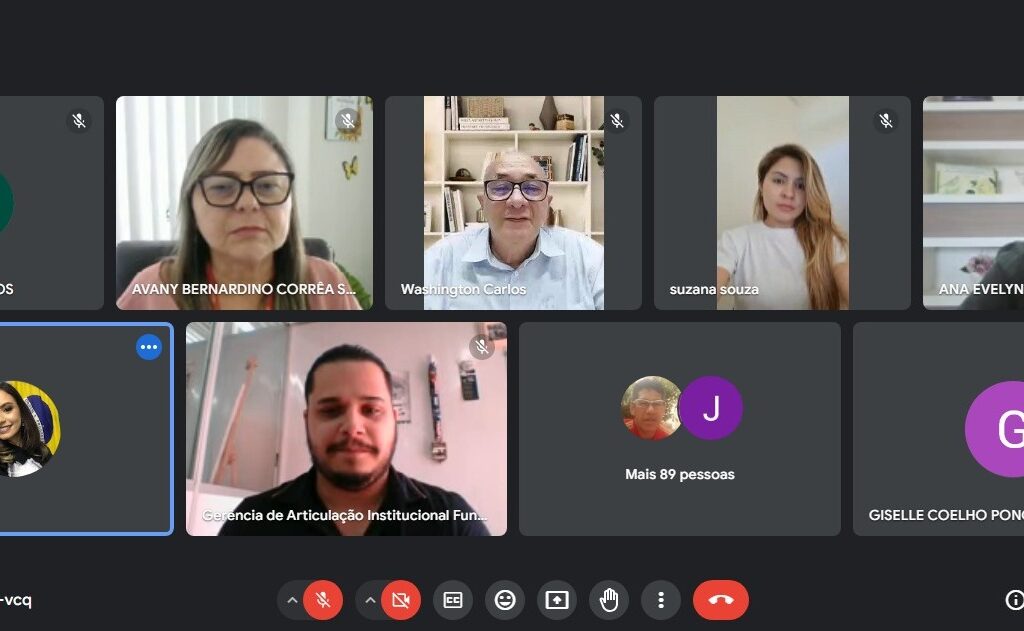 Imagem de uma tela de uma reunião no Google Meet